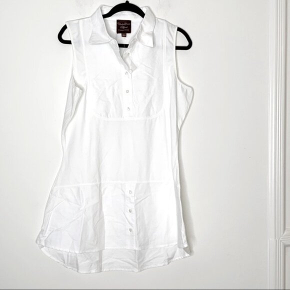NWOT Undercover Agent by K.Kirkwood, White Sleeveless and Collared Top L - Picture 12 of 12